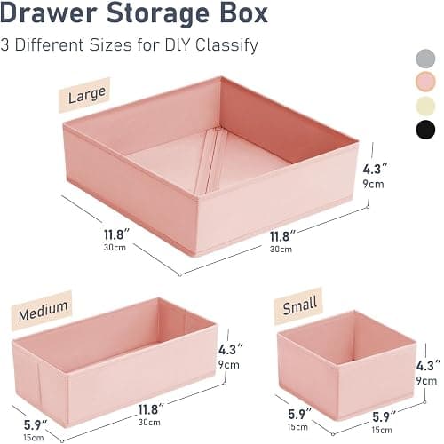 DIMJ Drawer Organizer Clothes 15 Pack - Foldable Dresser Organizer for Nursery, Bedroom, Closet - Pink Dividers for Baby Clothes, Underwear, Clothing, Sock, Belt, Tie thumbnail 2