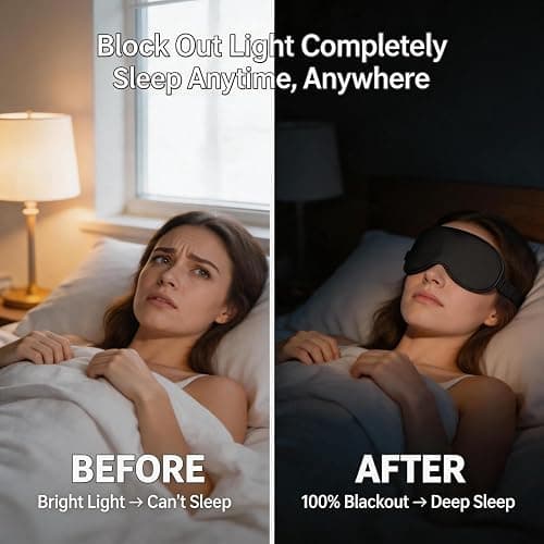 Ukissim Silk Sleep Mask, Adjustable Soft Eye Cover for Comfortable Sleep & Naps, Pressure-Free, Machine Washable - Black thumbnail 2