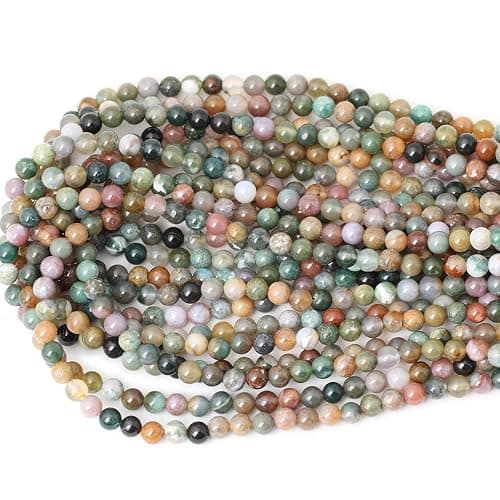 CHEAVIAN 60PCS 6mm Natural Indian Agate Gemstone Round Loose Beads for Jewelry Making DIY 1 Strand 15" thumbnail 3