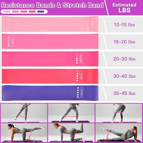 Pilates Ring Ball Equipment Kit - 27Pcs, 12" & 14" Magic Circle Workout Rings, 9.8" Exercise Balls, Workout Cards, Resistance Bands, Women Yoga Essentials Set for Beginners, Home Reformer Accessories thumbnail 6