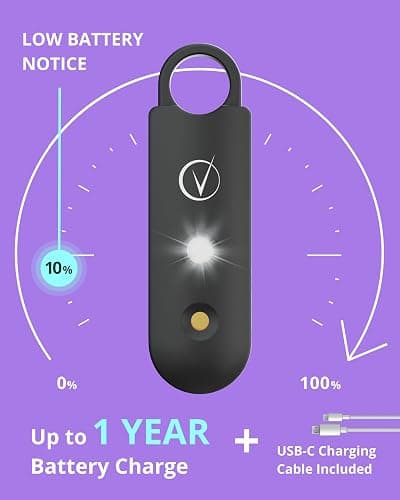 Vantamo Personal Alarm for Self Defense with Low Battery Notice, Strobe Light & Extra Loud 130 dB Double Speakers Safety Keychain Set for Women, Rechargeable Panic Button for Womens Self Defense - Charcoal thumbnail 5
