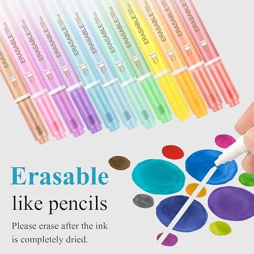 Dacono Erasable Highlighters, 12 Pcs Bible Highlighters No Bleed Through, Chisel Tip Assorted Colors Highlighter Erasable Marker Pens for Journal Planner Notes School Office Supplies thumbnail 5