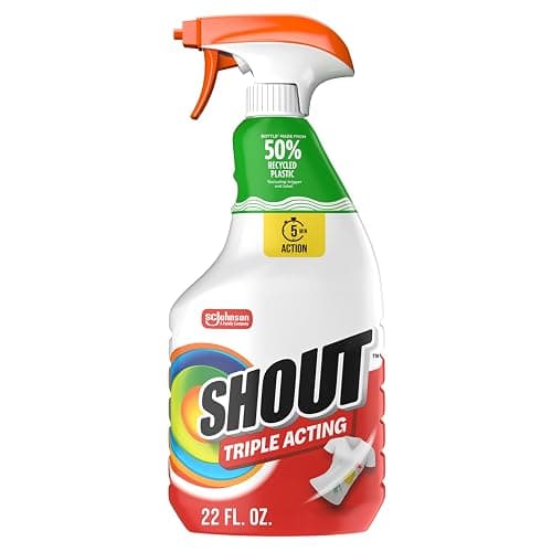 Shout Active Enzyme Laundry Stain Remover Spray, Triple-Acting Formula Clings, Penetrates, and Lifts 100+ Types of Everyday Stains - Prewash Spray 22oz - Image 1