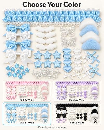 Bemeand 68Pcs DIY Ita Bag Accessories Kit, Craft Embellishments (Blue) thumbnail 7