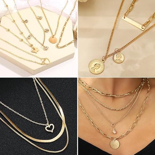 IFNODO 139pcs Gold Jewelry Set Costume Jewelry With 11 PCS Necklace, 16 PCS Bracelet, 90 PCS Stud Hoop Earring 22 Pcs Rings for Women Friendship Gift Set - GOLD COLOR thumbnail 5
