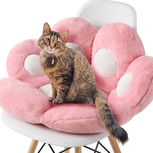 Ditucu Cat Paw Cushion Kawaii Chair Cushions 31.4 x 27.5 inch Cute Stuff Seat Pad Comfy Lazy Sofa Office Floor Pillow for Gaming Chairs Room Decor Pink thumbnail 7