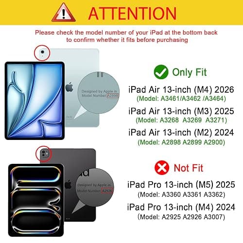 ProCase for iPad Air 13 Inch Case M4/M3/M2(2026/2025/2024), Slim Smart Cover iPad 13 Air M4 M3 M2 Case with Translucent Hard Shell Back, Supports Touch ID, Auto Wake/Sleep -Aqua thumbnail 2