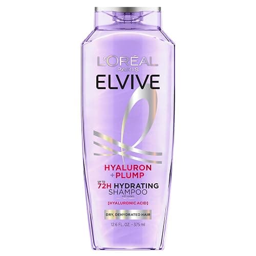 L'Oreal Paris Elvive Hyaluron Plump Hydrating Shampoo for Dehydrated, Dry Hair Infused with Hyaluronic Acid Care Complex, Paraben-Free, 12.6 Fl Oz - Image 1
