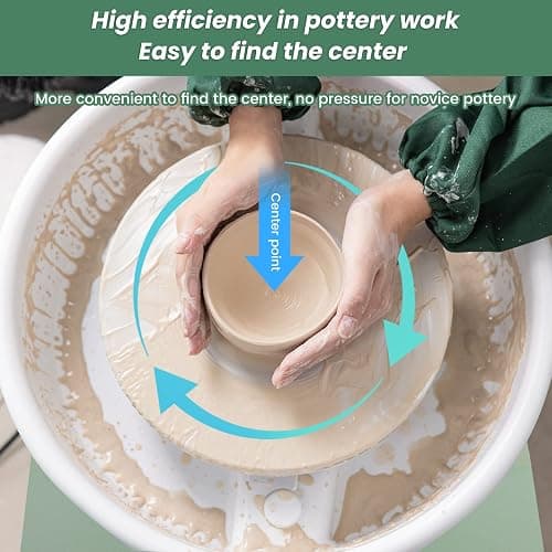Huanyu Pottery Wheel 10" with Manual Switch(No Foot Pedal), Electric Ceramic Machine with Detachable Basin Art Clay DIY Sculpting Tool Kit thumbnail 6
