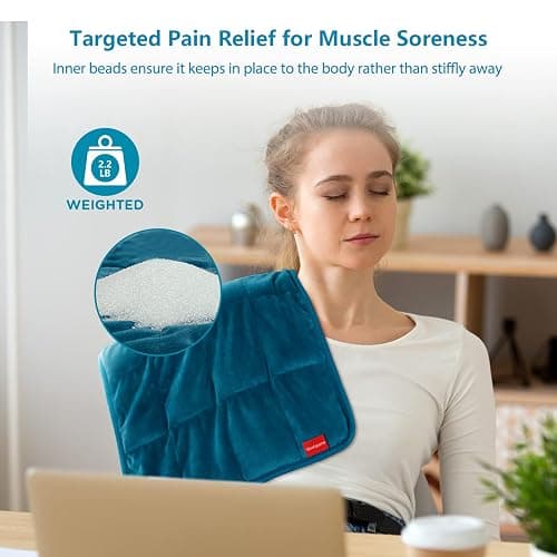 Comfytemp Weighted Heating Pad for Back & Period Cramps, FSA Eligible, Birthday Gifts for Mom Dad Women Men, 2.2lb HSA Electric Heat Pad for Neck Shoulder Pain Relief, 2H Auto-Off Heated Pad, 12x24 thumbnail 4
