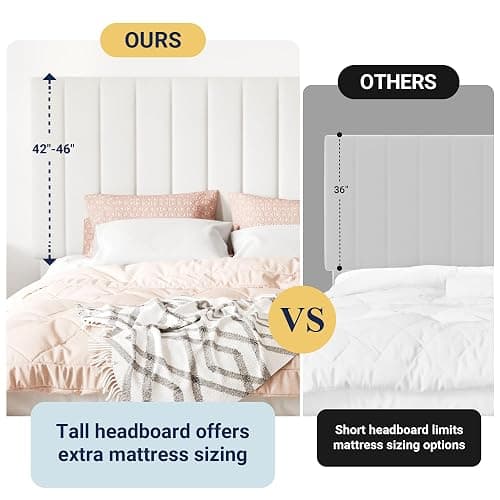 Allewie Full Size Storage Bed Frame, Vertical Channel Tufted Adjustable Headboard, Velvet Upholstered Platform Bed with 4 Oversized Underbed Drawers, Wooden Slats Support, No Box Spring Needed, White thumbnail 7