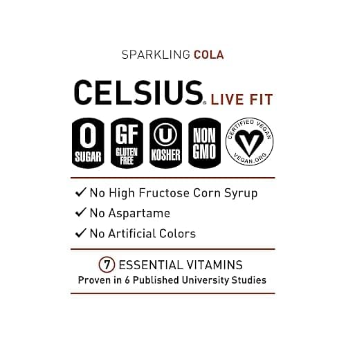CELSIUS Sparkling Cola, Functional Essential Energy Drink 12 Fl Oz (Pack of 12) thumbnail 4