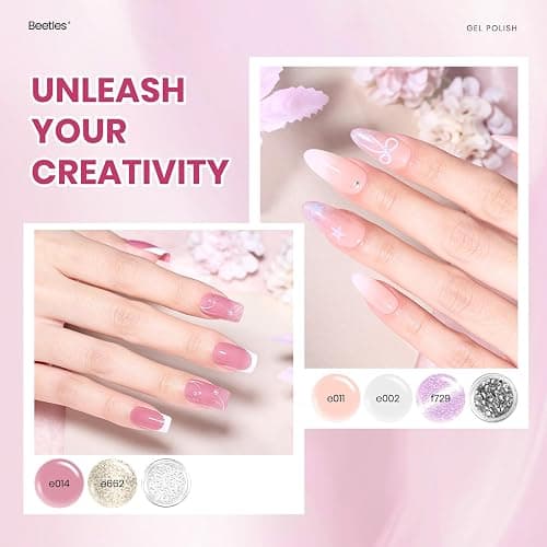 Beetles Cat Eye Gel Polish Set - 20 Colors Jelly Cat Eye Gel Nail Kit, Glowy Grace Nude White Pink Purple Base Colors, Soak Off UV Glitter Trend Nails Charms Spring Gift for Women thumbnail 4