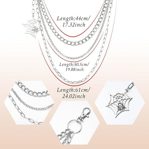 JJDreams Jeans Ketten Retro Dreilagige Hosenketten Hip Hop Punk Rock Gothic Chain,Herren-Geldbörsenkette,Jeanskette und Schlüsselkette thumbnail 3