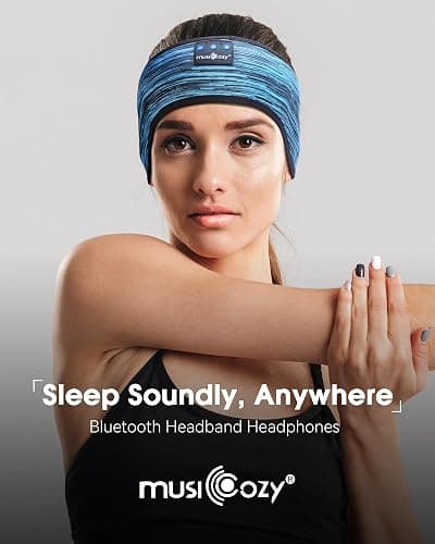 MUSICOZY Sleep Headphones Bluetooth 5.4 Headband, Wireless Music Sleeping Mask Headphones Earbuds Earphones Sweatproof for Women Mom Sports Workout Running Jogging Yoga Cool Gadgets Unique Gifts thumbnail 6