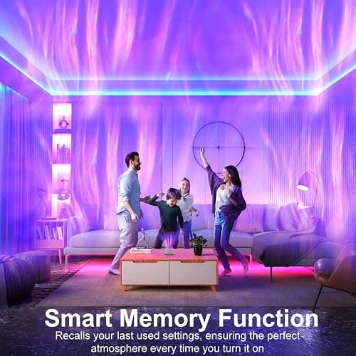 HUMIIEYE Northern Light Projector, Battery Operated Aurora Night Light, 16 Colors Galaxy Lamp Ocean Wave Ceiling Projector Mood Ambient Lighting for Bedroom Party Adults Kids Room Toddler Girl Gift thumbnail 7