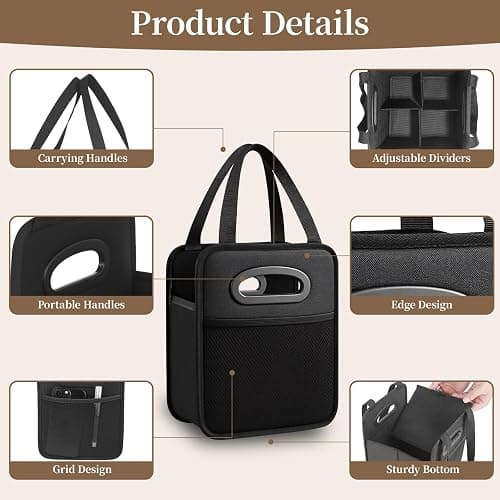 Foyego 4 Cup Drink Carrier with Handle, Reusable Cup Carriers for Drinks, Portable Foldable Insulated Coffee Cup Drink Holder for Delivery and Caddy thumbnail 5