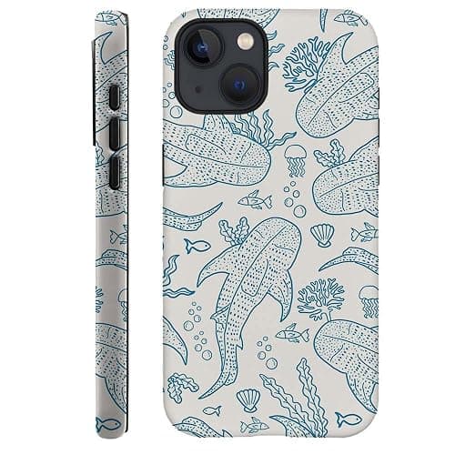 Generic Compatible with for iPhone 15,Coral Reef Whale Shark Ocean Sea Phone Case for Girl Women Boy Men,Scratch Resistant Shockproof Cover Case for iPhone 15 - Image 1