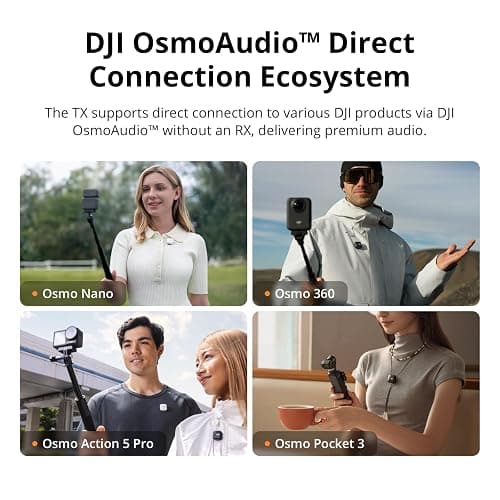 DJI Mic Mini (2 TX + 1 RX + Charging Case), Wireless Lavalier Microphone for iPhone/Camera/Android, Ultralight, Detail-Rich Audio, 48h Use, Noise Cancelling, Automatic Limiting, Vlog, Streaming thumbnail 5