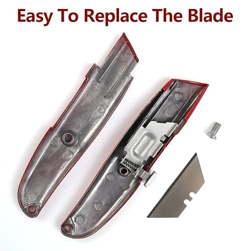 DIYSELF 2 Pack Utility Knife Box Cutter Retractable PVC Pipe Cutter | Heavy-Duty Box Cutters, Razor Blade Cardboard Knife for Cartons, Carpet, Paper, Box Knife for Home, Office and Warehouse Use thumbnail 6