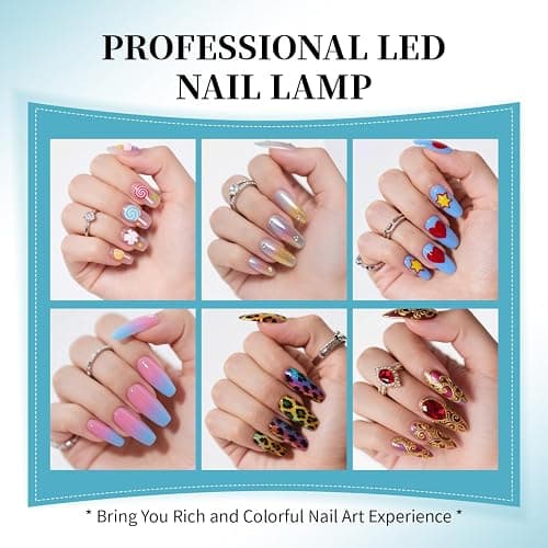 JEWHITENY White U V LED Lamp for Nails:Fast Nail Dryer for Gel Polish with 4 Timers and Automatic Sensor Professional LED Nail Lamp Manicure Tool thumbnail 6