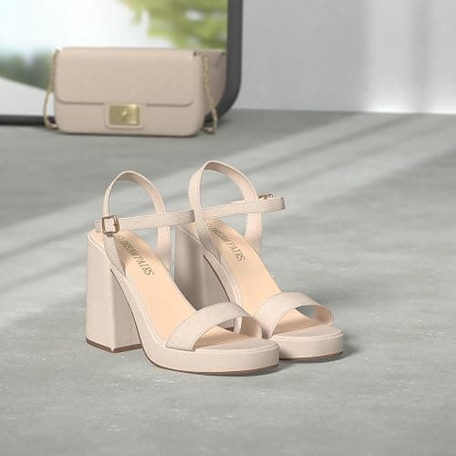 DREAM PAIRS Heels for Women Block Chunky Platform High Heels Open Toe Fashion Wedding Party Evening Prom Dance Ankle Strap Dress Pump Sandals Shoes thumbnail 3