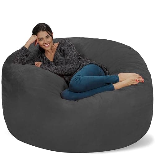 Chill Sack Bean Bag Chair Cover, 5-Feet, Microsuede - Charcoal - Image 1
