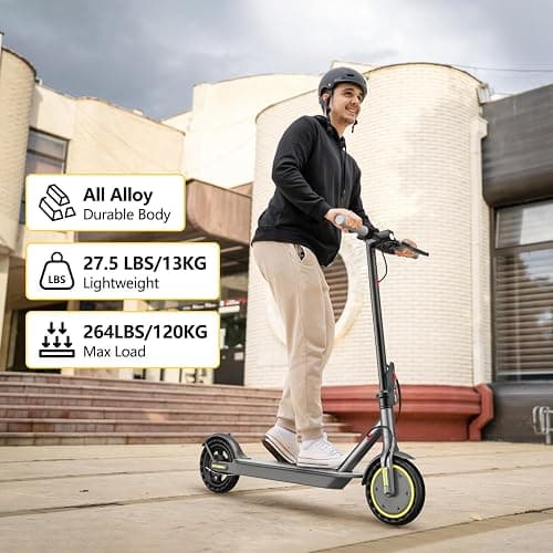 Electric Scooter Adults, Powerful 350W E-Scooter, Max 19 Mph & 15-19 Miles Range Scooters, Folding Scooters with 8.5" Solid Tires, Commuting Scooter Kick Scooter with APP Control (Seats Optional) thumbnail 2