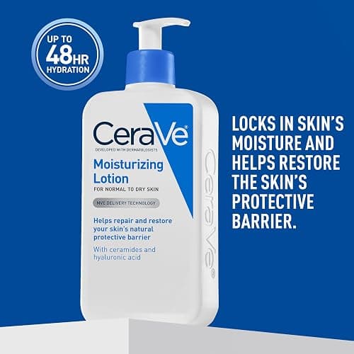 CeraVe Daily Moisturizing Lotion for Dry Skin, Body Lotion & Face Moisturizer with Hyaluronic Acid and Ceramides, Daily Moisturizer, Fragrance Free, Oil-Free, 19 Ounce thumbnail 7