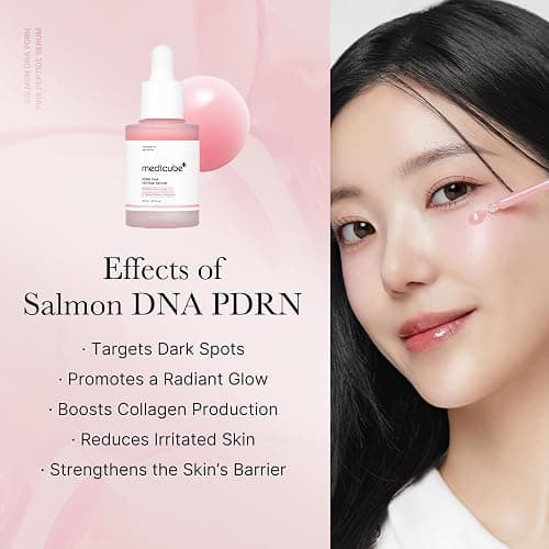 medicube Salmon DNA PDRN Pink Peptide Serum, Pink glow serum, Peptide, Niacinamide, Hydrating & Moisturizing & Firming, Uneven Skin Tone, Korean Skincare | 1.01 fl.oz. (1.01 fl.oz., Salmon DNA PDRN) - Salmon DNA PDRN - 1.01 Fl Oz (Pack of 1) thumbnail 4
