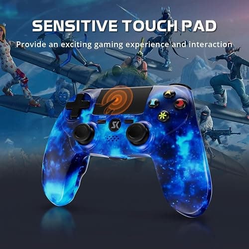 2 Pack Wireless Controller for PS4, Controller for Sony PlayStation 4, Double Shock 6-Axis Motion Sensor, Sensitive Touch Pad, Built-in Speaker & 3.5mm Headset Jack, Compatible with PS4/Pro/Slim thumbnail 4