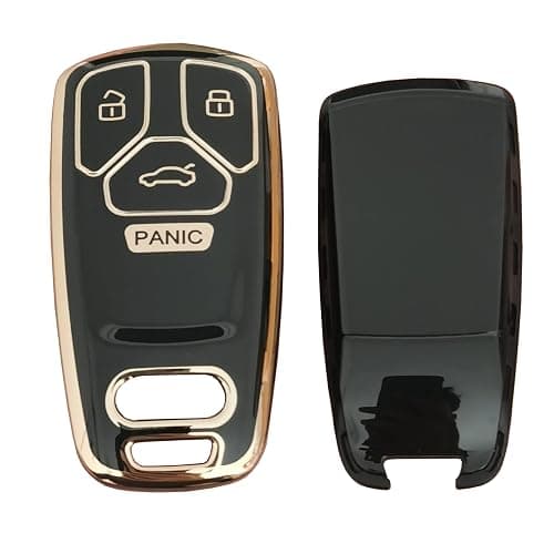 QIXIUBIA for Audi Key Fob Cover Keyless Remote Smart Key Fob Shell with Keychain Fit for Audi A4 Q7 Q5 TT A3 A6 SQ5 R8 S5 Smart Key (Black) thumbnail 4