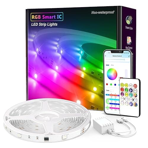 DAYBETTER RGB Smart IC LED Strip Lights, LED Lights with Built-in IC Chips, App-Control, Flexible Dream Color Lights for Bedroom, Holiday Decor, 100 ft(1 Roll)