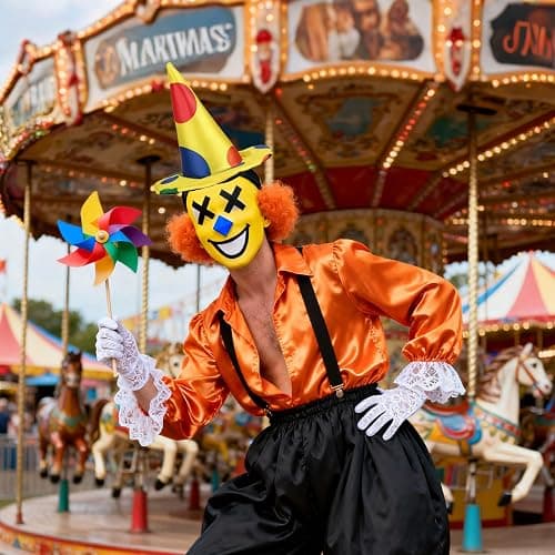 enadoi Clown Headband Hairband Polka Dot Hat/Cap For Halloween Headwear For Costume Parties (Medium) thumbnail 6