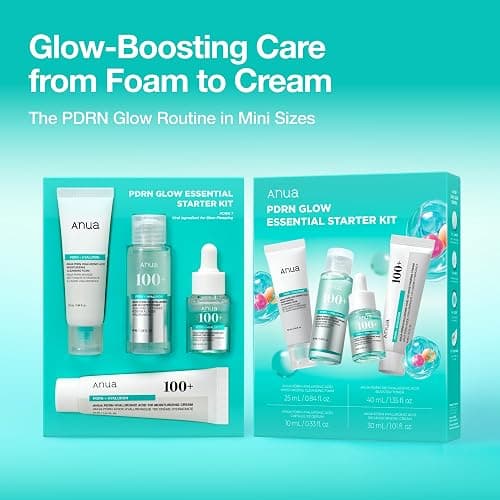 Anua Salmon DNA PDRN Glow Essential Starter Kit | Hyaluronic Acid Skincare Set, Glass Skin Routine with Firming & Hydrating Cleanser, Toner, Serum & Cream, Korean Skincare thumbnail 5