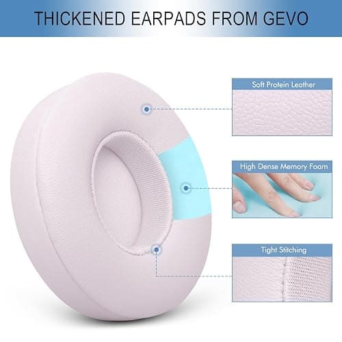 GEVO Ear Pads Replacement for Beats Solo 4 Wireless On-Ear Headphones, Earpads Ear Cushions for Solo 4 with Soft Protein Leather, Stronger Adhesive Backing (Cloud Pink) thumbnail 3