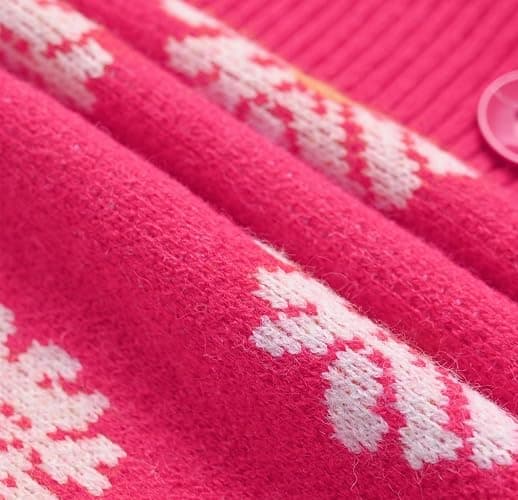 Hyipels Women's Long Sleeve Cardigan Sweater,Cute Y2K Top Knit Colorful Patterned V Neck Button Outwear S~XL thumbnail 6