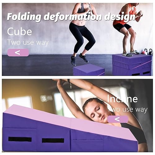 BestMassage Gymnastics Mat Incline Mat Tumbling Mat Folding Gymnastic Tumbling Mat Indoor/Outdoor Exercise Mat Home Gym Yoga Mat with Handle thumbnail 5