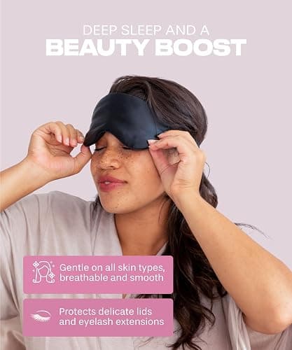 Silk Sleep Mask for Women and Men - Silk Eye Mask for Sleeping, Blindfold, Eye Covers, Pack of 2 thumbnail 5