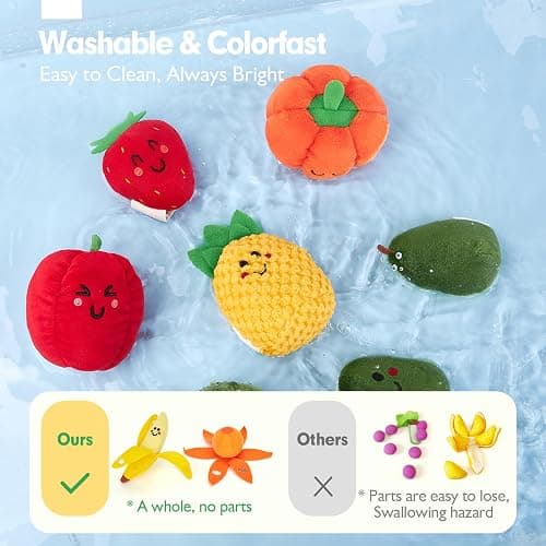 hahaland Baby Sensory Toys - 16 PCS My First Fruit Vegetable Color Sorting Play Food with Crinkle, Rattle, Baby Toys 6-12 Months Montessori Toys for 1 Year Old Boy Girl Gifts Toddler Stocking Stuffers thumbnail 7