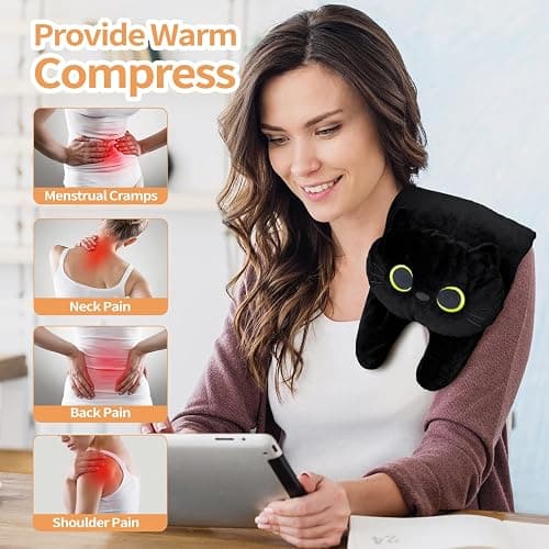 Microwave Heating Pad for Cramps Pain Relief, 19 * 9" Microwavable Heating Pads for Back, Neck Shoulder, Cute Microwave Heating Pad Stuffed Animal, Moist Heat Pack, Lavender thumbnail 2