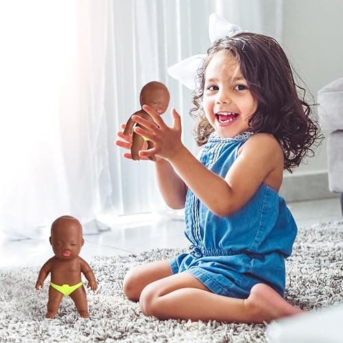 2 Pack Squeeze Stress Doll Toys, Cute Little Baby Doll Fidget Toys, Stress Relief Sensory Squishy Toys for Kids Adults (Black) thumbnail 2