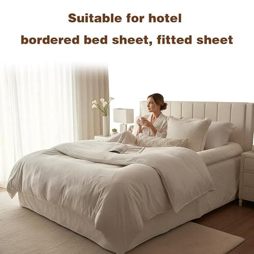 BEUDUOQI The World's First Bordered Bed Sheet-Bed Sheet with Border, Bordered Fitted Sheet Padded Zippered Edges for Cozy, Comfort Secure, Breathable, Machine Washable, Easy Setup,47.2 * 78.7in thumbnail 4