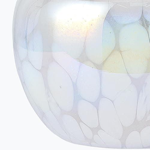 Velooke 15" Hand-Blown Glass Table Lamp, Blush Pink Velvet Shade, Mesmerizing Pearlized Swirling Cloud Base, Small Accent Lamp for Girls Bedroom Nightstand, Living Room(Bulb Not Included) thumbnail 3