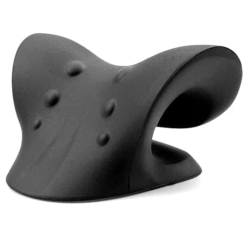 RESTCLOUD Neck and Shoulder Relaxer, Cervical Traction Device for TMJ Pain Relief and Cervical Spine Alignment, Chiropractic Pillow, Neck Stretcher (Black) thumbnail 4