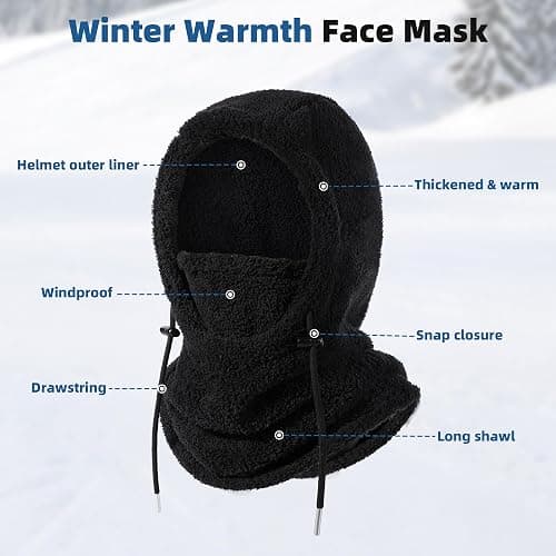 MVPTOO Ski Mask Balalclava Windproof Face Mask Warm Fleece Neck Cover for Cold Weather Helmet Hood for Men & Women thumbnail 6