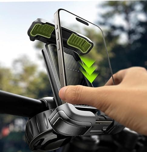 LISEN Bike Phone Holder, [Super Easy Install] Ultra Stable Motorcycle Phone Mount, Bicycle Handlebar Holder Mount for Adults Kids, Bike Bicycle Ebike Gear Accessories, for iPhone Samsung Google Pixel - Image 1