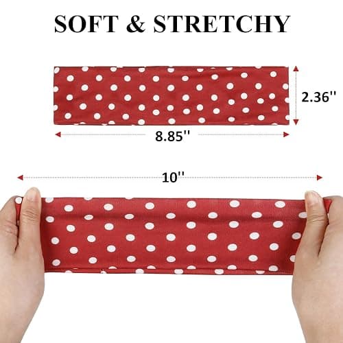 TERSE Polka Dot Headbands for Women Trendy Women Hair Accessories: Cute Head Bands for Women's Hair Fashion Hairbands 6PCS thumbnail 3