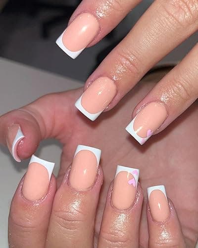 AddFavor French Tip Press on Nails Short Square - 240pcs White French Tip Nails with Nail Glue & Adhesive Tabs, 10 Sizes Glue on Nails for Women & Girls Fingernails Manicure thumbnail 7
