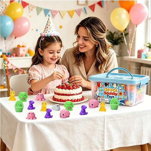120Pcs Bulk Kawaii Mochi Squishy Toys, Fidget Treasure Box Classroom Prizes | Squishies Pack, Fidgets, Squeezy, Stocking Stuffers, Goodie Bag Stuffers, Teacher Supplies, Party Favors for Kids 4-12 thumbnail 2